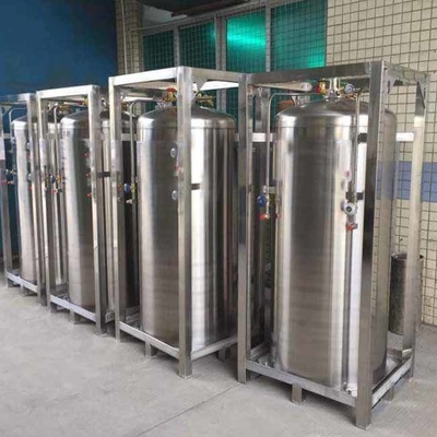 Réservoir isolé en aluminium d'azote de vide de cylindre cryogénique vertical de vase Dewar